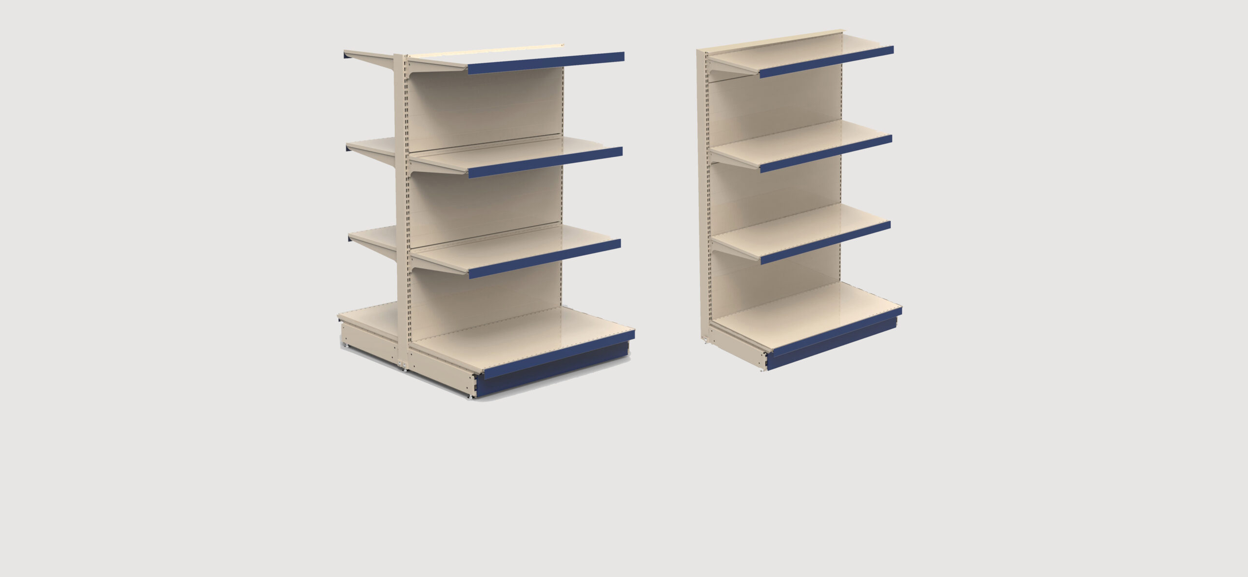 Double Center Shelf and Gondola Headboard Shelves
